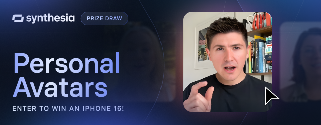personal avatars prize draw banner saying that you can enter to win an iphone 16